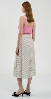 Access Fashion Off White Wrap Polka Dot Midi Skirt, 34-6023