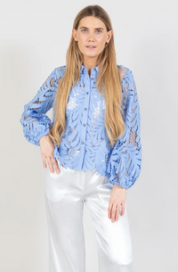 Coster Copenhagen Bright Sky Blue Lace Shirt, 242-1250