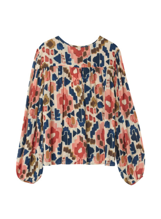 Grace & Mila Noelene Floral Printed V-Neck Blouse