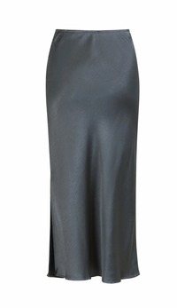 Coster Copenhagen Dark Stone Grey Skyler Satin Midi Skirt, CCH4510