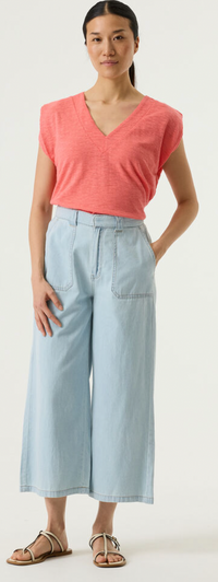 Garcia Coral Crush Textured V-Neck T-Shirt, Q260004