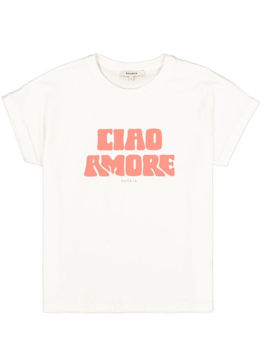 Garcia Off White Ultimate Basic 'Ciao Amore' T-Shirt