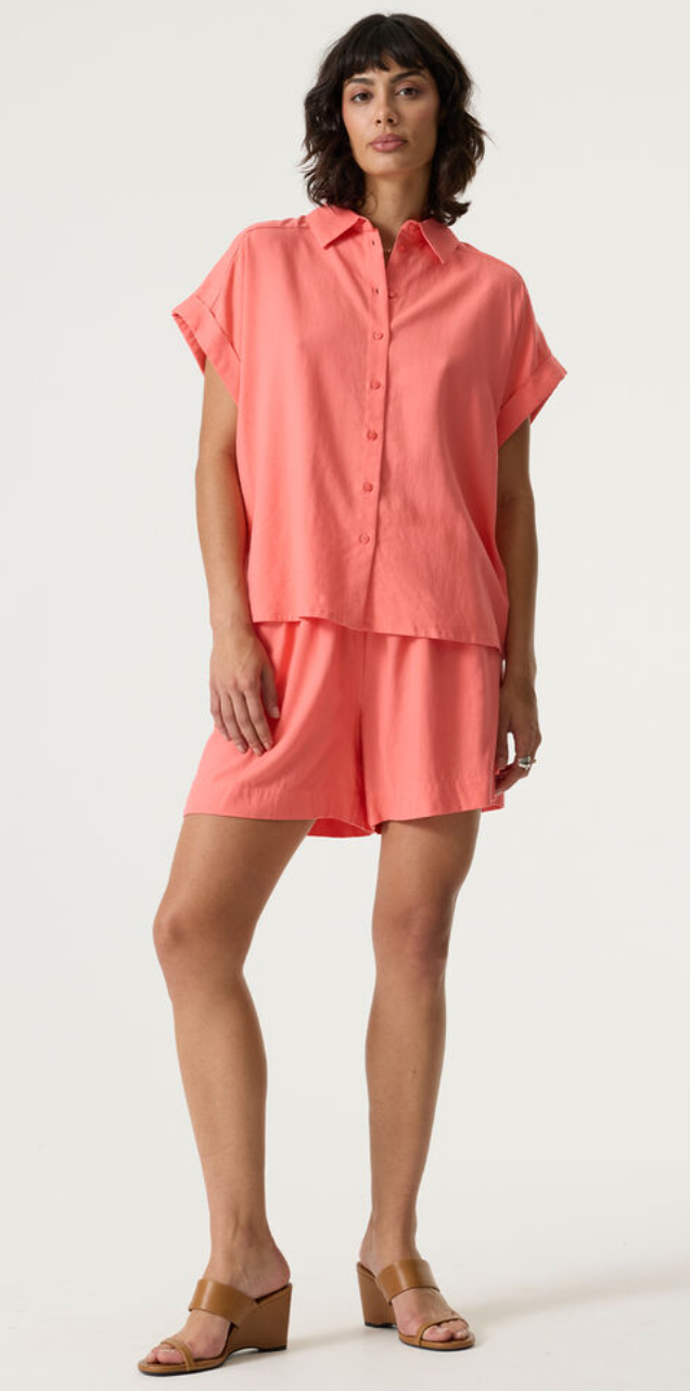 Garcia Coral Crush Linen Oversized Blouse, Q260032