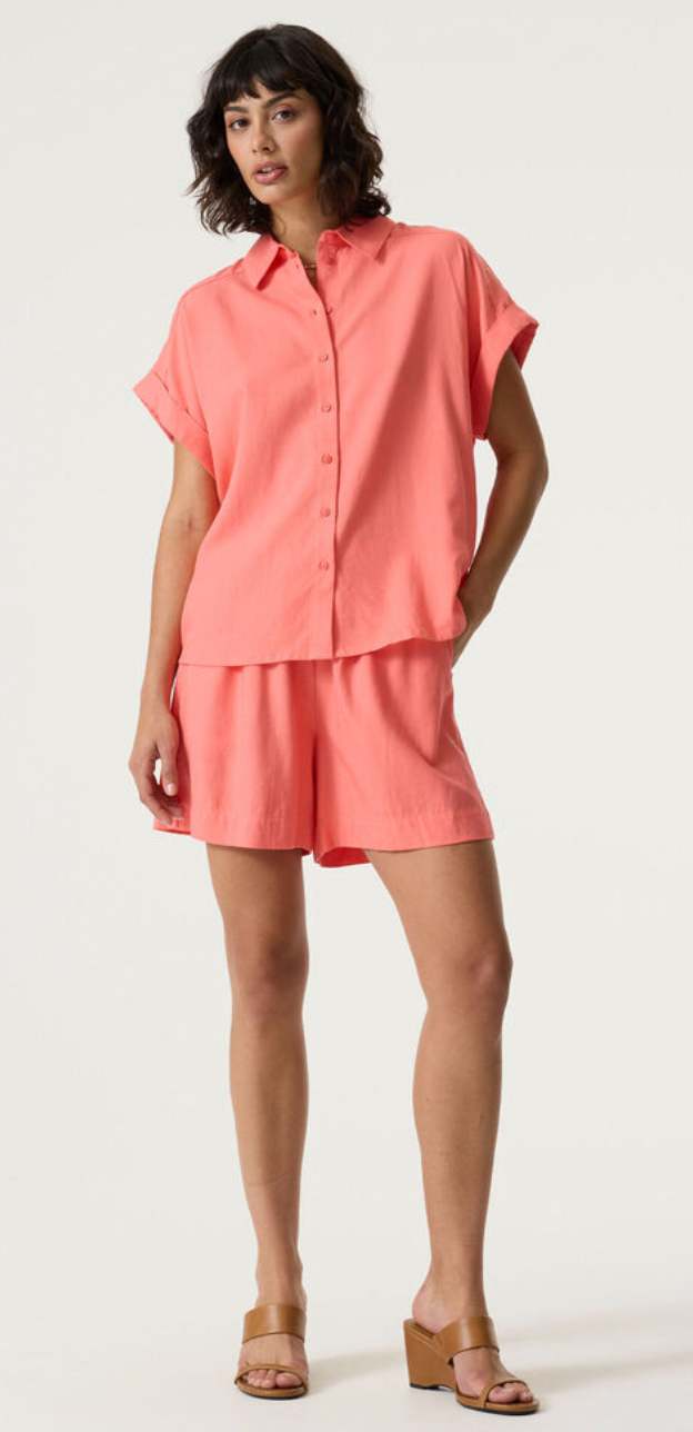 Garcia Coral Crush Linen Shorts, Q260141
