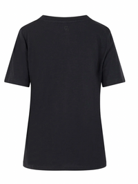 Coster Copenhagen Ultimate Basic Black T-Shirt with Beaded Heart Patch