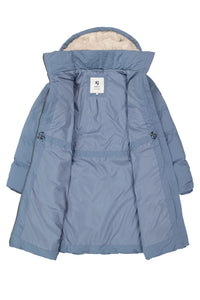 Garcia Ultimate Iconic Slate Blue Puffa Coat with Fur Lined Hood, GJ400906