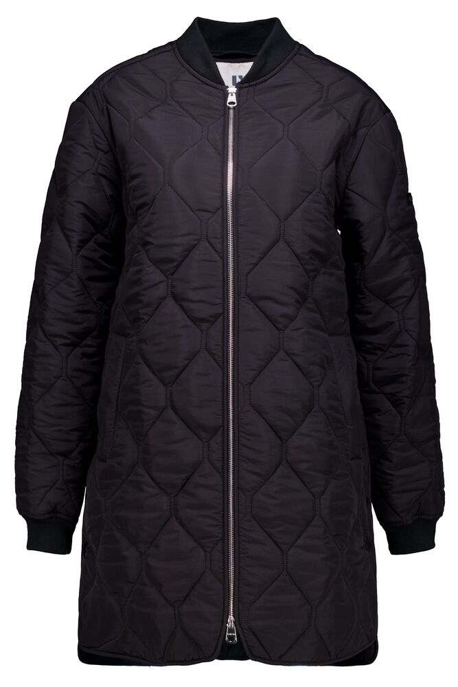 Garcia Black Quilted Bomber Jacket with Button Detailing