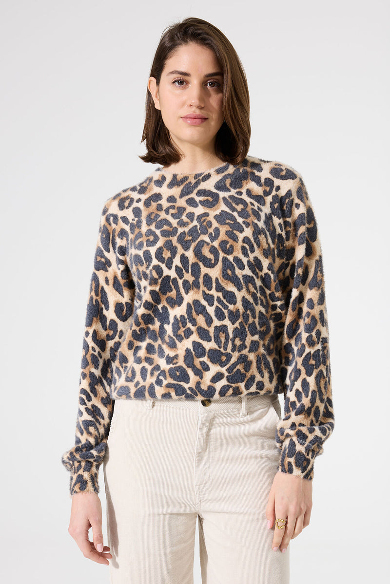 Garcia Almond Beige Furry Knitted Jumper, H50044