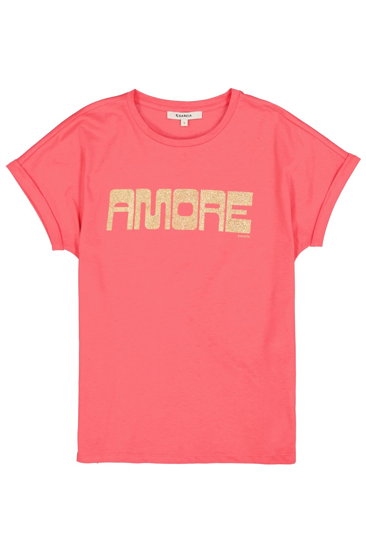 Garcia Coral Pink 'Amore' Logo T-Shirt, N260201