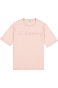 Garcia Dusky Pink Lace Logo 'L'Amore' T-Shirt, N260208