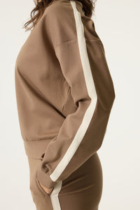 Garcia Soft Taupe Modal V-Neck Sports Luxe Top, N260262