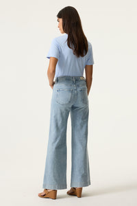 Garcia Cornflower Blue 'AMORE AMORE' Embroidered Satin Logo T-Shirt, O260005