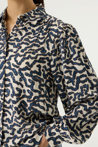 Garcia Summer Cobalt Abstract Printed Shirt, O260031