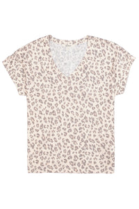 Garcia Beige Leopard Ultimate V-Neck T-Shirt, P260202