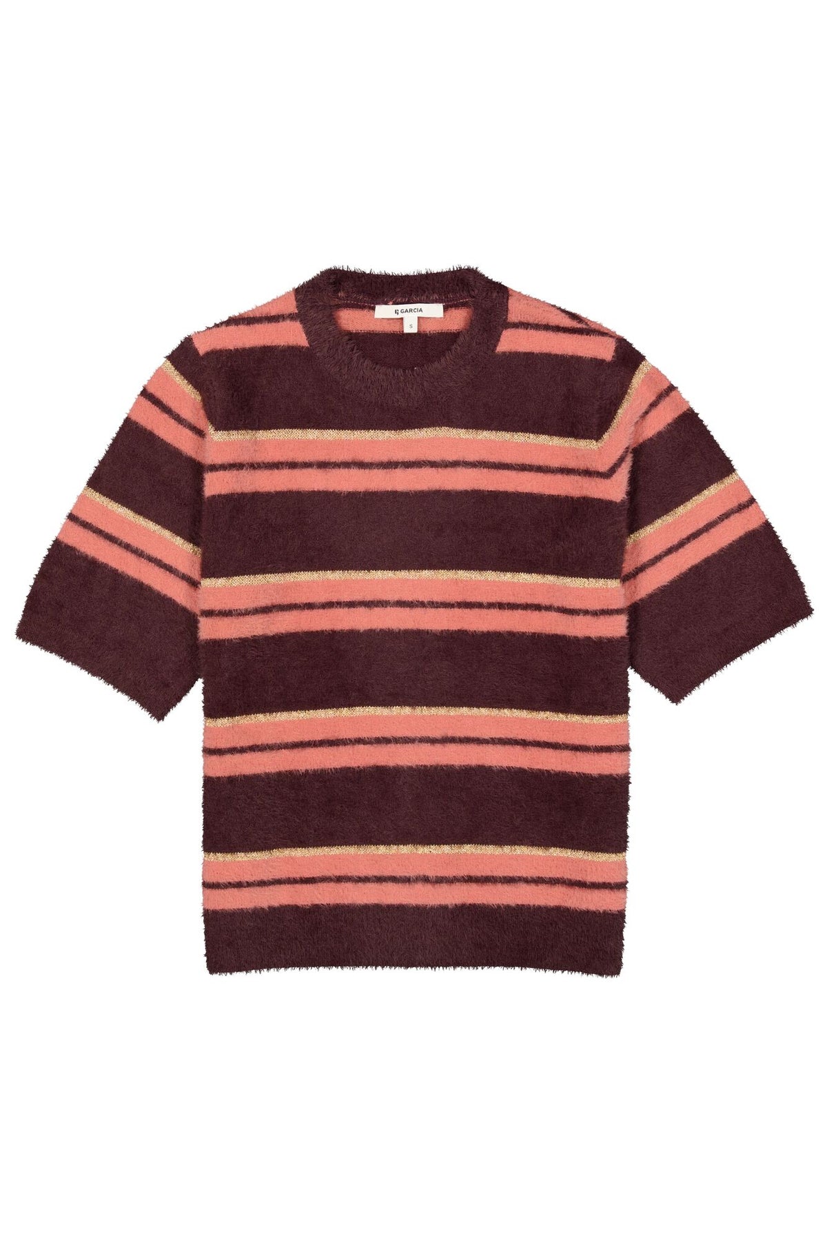 Garcia Hazel Bloom/Coral Dust Striped Lurex Supersoft Furry Knit, T260245