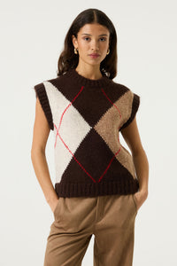 Garcia Hazel Bloom Argyle Knitted Vest, U260048