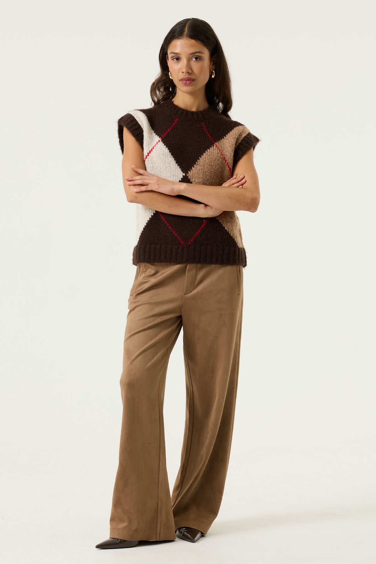 Garcia Hazel Bloom Argyle Knitted Vest, U260048