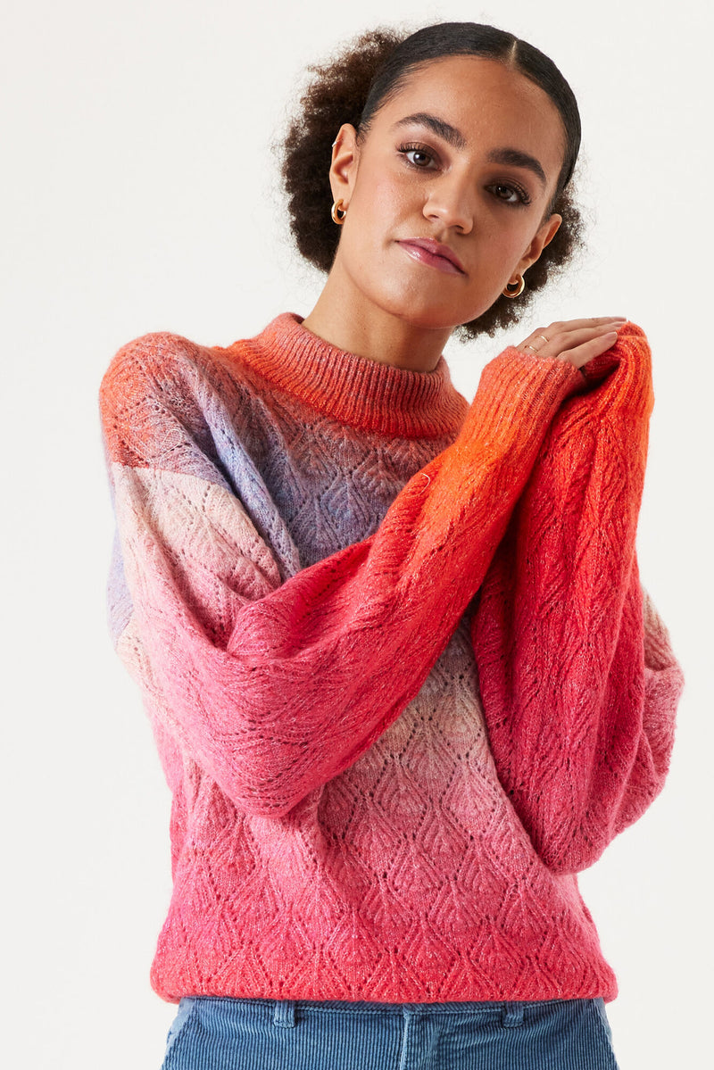 Garcia Flame Scarf Ombre Knitted Jumper, U40245