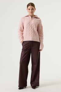Garcia Dusky Pink Supersoft Cosy Half Zip Knit, V260242