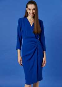 Access Fashion Cobalt Blue Ruched Midi Dress, W2-3010