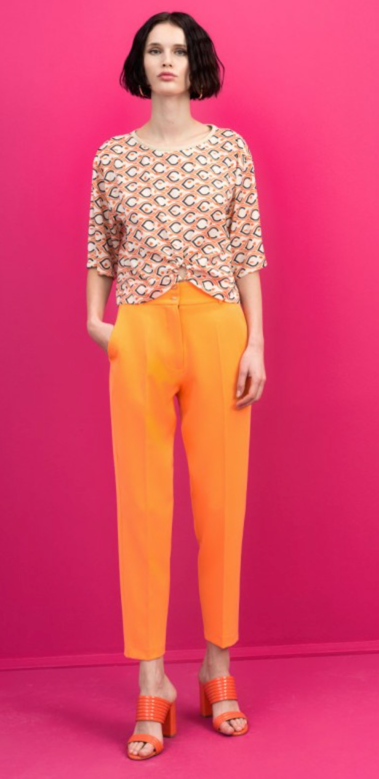 Access Fashion Orange Crepe Cigarette Trousers, 33-5040