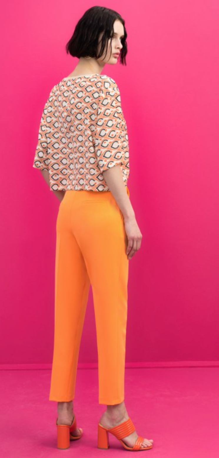 Access Fashion Orange Crepe Cigarette Trousers, 33-5040